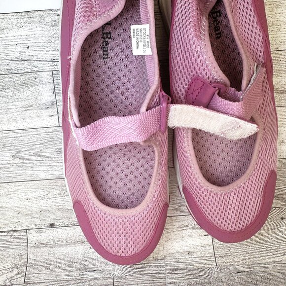 Brand New w/o Box Women's L. L.‎ Bean Pink Mary Jane Sneaker Shoes Size 8.5 Wide - Picture 9 of 10